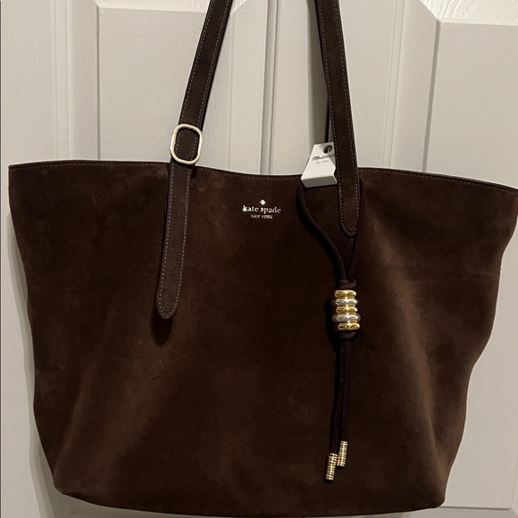 kate spade Handbags - 3 PCS. KATE SPADE 454 HOT FUDGE SUEDE TOTE, NWT MADEWELL BAG CORD & ORGANIZER